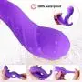 Remote Control Invisible Wearable Vibrantor Silicone Waterproof USB Rechargeable Heating Function Adullt Toys for Women(Purple)