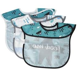 Bumkins SuperBib, Baby Bib, Waterproof, Washable, Stain and Odor Resistant, 6-24 Months, 3-Pack - Feed Me, Outdoor, Wild Life