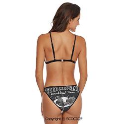 SCOCICI Comfortable and Quick Dry Bikini Ancient Hieroglyphs Grunge Pattern on