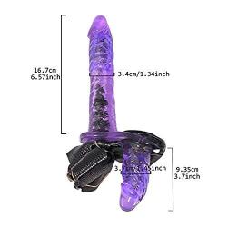 Adjustable Straps Perfect Size Adult Men Hollow Strap On Silicone Empty fits Most Men and Women - Purple 343242