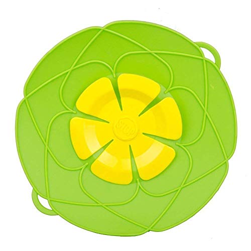 1Pc Kitchenware 28Cm Silicone Lid Spill Stopper Cover For Pot Pan Kitchen Accessories Cooking Tools Flower Cookware,Green