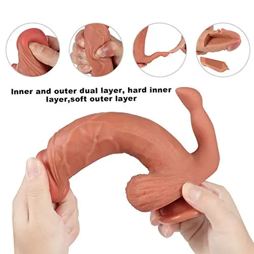 Wushuangyu Lifelike Massager Waterproof Realistic Silicone Di&DLO Body Massage Soft and Health Flesh - Vibrant Toy