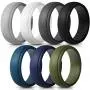 Saco Band Silicone Rings Men - 7 Rings / 1 Ring Rubber Wedding Bands