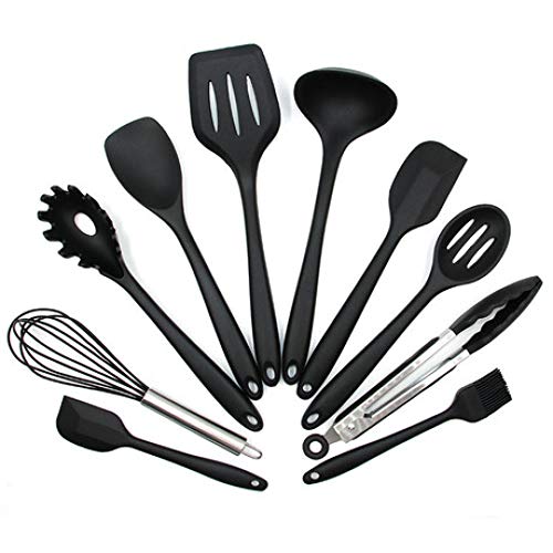 Hjyi Silicone Kitchen 10 piece set non-stick pot silicone Kitchenware set eco-friendly cooking shovel tool kitchen utensils