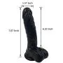 HLOHG 7 Inch P?&cket P?&ssys Male Women D-í-l&dǒ Silicone Material Great Toys (Black)