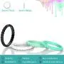 Zollen 12 Packs Silicone Wedding Rings for Women, Thin Braided Rubber Wedding Bands Stackable Ring, Hypoallergenic Silicone