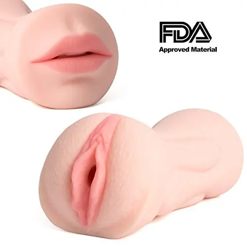 Double Holes Silicone Dolls Mens Adult Toys, Ergonomic Design Silicone Artificial 3D Realistic Lifelike Toys for Men Male with 2 Entries Cup Underwear Toys, T-Shirt