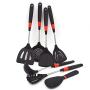 Silicone Kitchenware - Non-stick Silicone Kitchenware, Stainless Steel Pipe Handle Silicone Shovel Spoon Non-stick Heat-resistant Silicone Kitchenware Kitchen Set, 7-piece set
