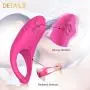 Silicone Cock Ring Vibrator - 9 Speeds Remote Control Wireless Rechargeable Waterproof Clitoris Stimulator Vibration Shark Penis Ring - Sex Toy for Couples and Men Longer Lasting Erections(Pink)