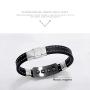 Magnetic Therapy Stainless Steel&Silicone Bracelets Bangle for Men Health Stress Relief Silica Gel Wristband