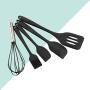 BESTONZON 5 Pcs Kitchenware Suit Silicone Pastry Cook Baking Set Shovel Scraper Brush Whisk Set Home Kitchen Tool (Black)