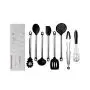 CWXDIAN High temperature resistant silicone kitchenware 8 piece set stainless steel handle silicone spatula kitchen set, 8 sets