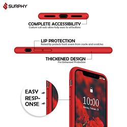 SURPHY Silicone Case Compatible with iPhone 11 Case 6.1 inch, Liquid Silicone Full Body Thickening Design Phone Case (with Microfiber Lining) for iPhone 11 6.1 2019, Red