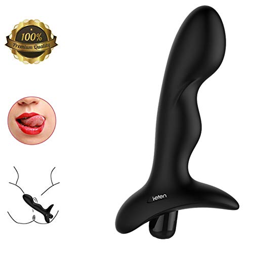 Amal Būtt Plugs Trainer for Beginner Handheld PrōStǎTē Vibration Massager, Waterproof Silent 7 Frequency Vib Silicone Toy Black by ALBK