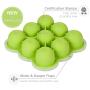 KIDDO FEEDO Baby Food Storage Container and Freezer Tray with Silicone Clip-On Lid - 9x2.5oz Easy-Out Portions - BPA Free/FDA Approved - Free EBook by Award-Winning Author/Dietitian - Green