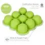 KIDDO FEEDO Baby Food Storage Container and Freezer Tray with Silicone Clip-On Lid - 9x2.5oz Easy-Out Portions - BPA Free/FDA Approved - Free EBook by Award-Winning Author/Dietitian - Green