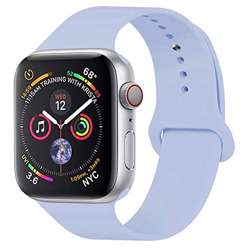 YANCH Compatible with for Apple Watch Band 38mm 42mm 40mm 44mm, Soft Silicone Sport Band Replacement Wrist Strap Compatible with for iWatch Series 4/3/2/1, Nike+,Sport,Edition