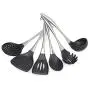 Yuybei-Home Silicone kitchenware 6pc Silicone Kitchen Utensil Set for Cooking and Baking in Black and Brushed Stainless Steel Nonstick Heat Resistant Tools (Color : Black, Size : 6 Piece Set)