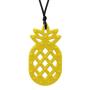 Chew Necklace for Boys and Girls - Silicone Pineapple Chewable Pendant for Teething, Autism, Biting, ADHD, SPD, Sensory Oral Motor Aids for Kids, Chewy Toy Jewelry for Adults (Yellow)