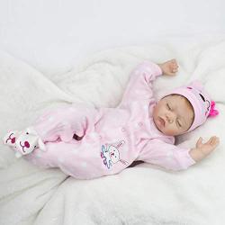 CHAREX Reborn Sleeping Baby Doll Soft Vinyl Lifelike Realistic 22 inch Weighted Newborn Dolls Gift Set