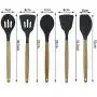 Silicone Kitchenware - Nonstick Cookware Silicone Wood Handle Kitchenware Set, Kitchen Tool Baking Utensils, Nonstick Kitchen Widget, 11Pcs