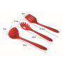 Mokpi 10 Piece Silicone Kitchen Utensils Set Heat Resistant Non-Stick Cooking Tools Professional Kitchenware (Red)