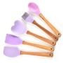 SKYyao Kitchen utensil set Wooden Handle Silicone Kitchenware 5-piece set non-stick pan green cooking scoop Tool