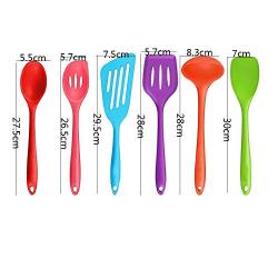 Kitchenware Utensils Set 6 Piece multicolor Premium Silicone Heat Resistant Non-Stick Cooking Professional Tools