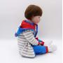 Binxing Toys Reborn Toddlers 24inch Boy Brown Hair Blue and Red Stripe Monkey Pattern Outfit Adorable Realistic Cute Baby for Child Age 5+ (Monkey)