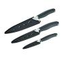 Anolon SureGrip 3-Piece Japanese Stainless Steel Chef Knife Set with Sheaths, Gray