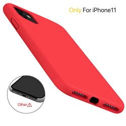 Miracase Liquid Silicone Case Compatible with iPhone 11 6.1 inch(2019), Gel Rubber Full Body Protection Shockproof Cover Case Drop Protection Case（Red）