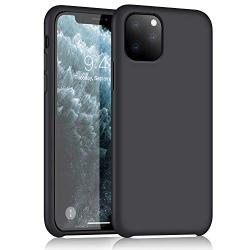 iPhone 11 Pro Silicone Case, XSHNUO Liquid Silicone Gel Rubber Ultra Thin Case with Soft Microfiber Cloth Lining Cushion for iPhone 11 Pro (2019) 5.8 inch (Black)