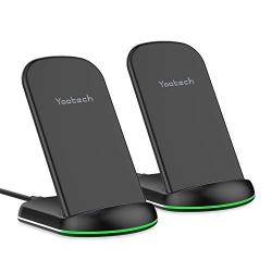 Yootech Wireless Charger,[2 Pack] 10W Max Qi-Certified Wireless Charging Stand, Compatible with iPhone 11/11 Pro/11 Pro Max/Xs MAX/XR/XS/X/8,Galaxy Note 10/Note 10 Plus/S10 Plus/S10E(No AC Adapter)