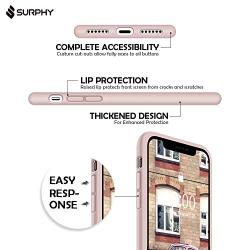 SURPHY Silicone Case Compatible with iPhone 11 Case 6.1 inch, Liquid Silicone Full Body Thickening Design Phone Case (with Microfiber Lining) for iPhone 11 6.1 2019, Pink