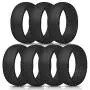 ThunderFit Silicone Rings, 7 Rings / 1 Ring Wedding Bands for Men - 8.7 mm Wide - 2.5mm Thick