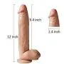 Black Toy Liquid Silicone Dildo Senseten Huge Black 12 Inch Thick Realistic With Stonger Suction Cup Waterproof Dildo (Flesh)