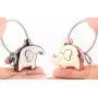 Qinlee Rose Golden Lovely Elephant K ey Ring Key Pendant Creative Lovers Elephant Couple Keychain Valentine Gift