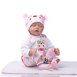 OCSDOLL Reborn Baby Dolls 22" Cute Realistic Soft Silicone Vinyl Dolls Newborn Baby Dolls with Clothes