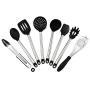 JunbosiKitchenware Silicone Kitchenware Set Stainless Steel Handle Cooking Spoon Shovel 8 Piece Set High Temperature Kitchen Tool Set