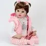 Aori Lifelike Realistic Reborn Baby Doll 22 Inch Real Looking Weighted Reborn Doll with Pink Clothes and Accessories Best Birthday Set for Girls Age 3