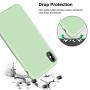 Vooii iPhone Xs Case, iPhone X Case, Soft Liquid Silicone Slim Rubber Full Body Protective iPhone Xs/X Case Cover (with Soft Microfiber Lining) Design for iPhone X iPhone Xs - Matcha