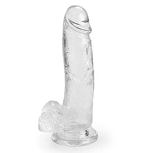 Soft 8 Inch Silicone Material Transparent ??`ld?s Waterproof Hands-Free Relaxation Female Massager Toys