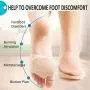 Ball of Foot Cushions Sleeves Forefoot Pads 【Poron Pad - Made in USA】Metatarsal Pads Soft Fabric Support Pain Relief Foot Health Care Tight Fitting Feet for Women and Men (Beige, Free Size)