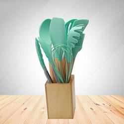 JunbosiKitchenware, Wooden Handle, Silicone Kitchenware Set, Nine-Piece Kitchen Tool, Shovel Spoon Set, Kitchenware