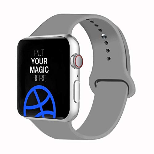 VATI Sport Band Compatible for Apple Watch Band 38mm 40mm 42mm 44mm, Soft Silicone Sport Strap Replacement Bands Compatible with 2019 Series 5 iWatch Apple Watch Series 4/3/2/1, Sport, Nike+, Edition