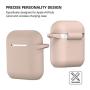 AirPods Case, Silicone Cover with U Shape Carabiner,360°Protective,Dust-Proof,Super Skin Silicone Compatible with Apple AirPods 1st/2nd (Tawny)