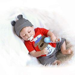 iCradle Full Body Vinyl Silicone Reborn Toddler Doll 18" 45cm Realistic Looking Reborn Baby Boy Dolls Real Lifelike Anatomically Correct Magnetic Mouth Dummy Fashion Dollls