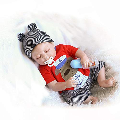 iCradle Full Body Vinyl Silicone Reborn Toddler Doll 18" 45cm Realistic Looking Reborn Baby Boy Dolls Real Lifelike Anatomically Correct Magnetic Mouth Dummy Fashion Dollls