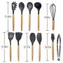 Kitchen Utensil Set Silicone Cooking Utensils 11Piece - Cooking Utensils Set with Bamboo Wood Handles for Nonstick Cookware,BPA Free, Non Toxic Turner Tongs Spatula Spoon Set.-Chefs Hand