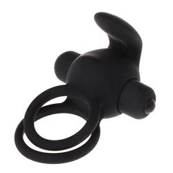 HEIYAO 10 Speed Vibrating Ring Silicone Bullet Vib Toy for Couples Black